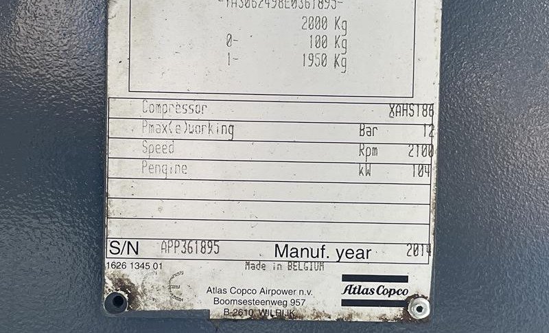 ATLAS COPCO XAHS 186