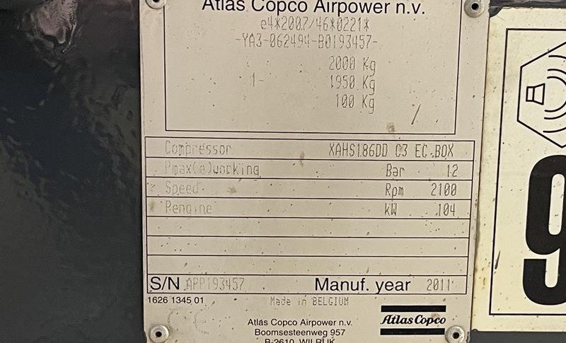 ATLAS COPCO XAHS 186