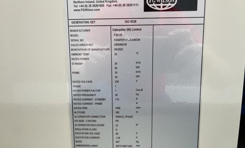 FG WILSON P 26 - 3 S