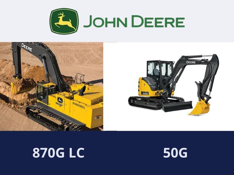 John Deere 870G LC and 50G Excavators