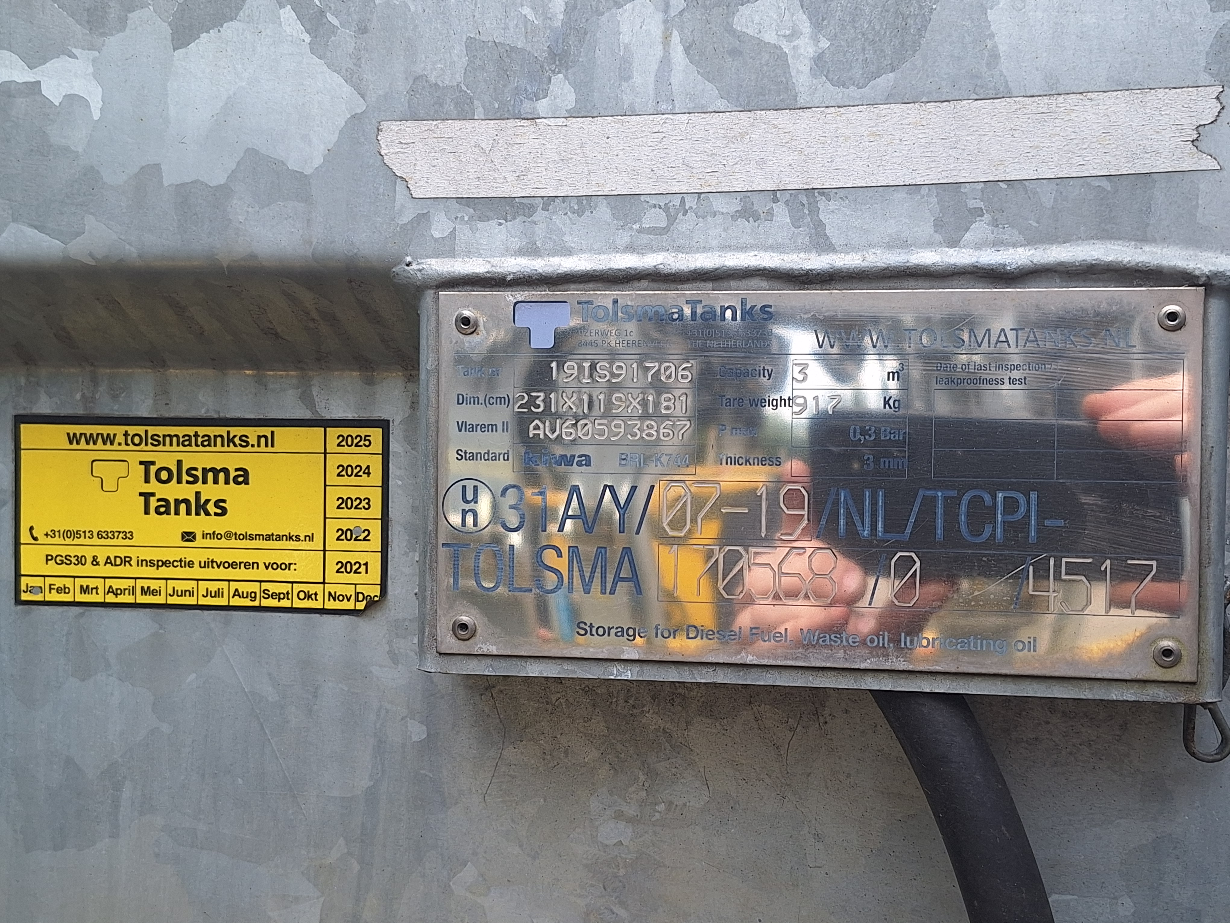 TOLSMA TANK 3000 HC VERZINKT